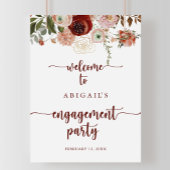 Gold Rustic Floral Engagement Party - Welkom Poster