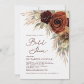 Gold Rustic Floral Pampas Grass Vrijgezellenfeest Kaart (Voorkant)