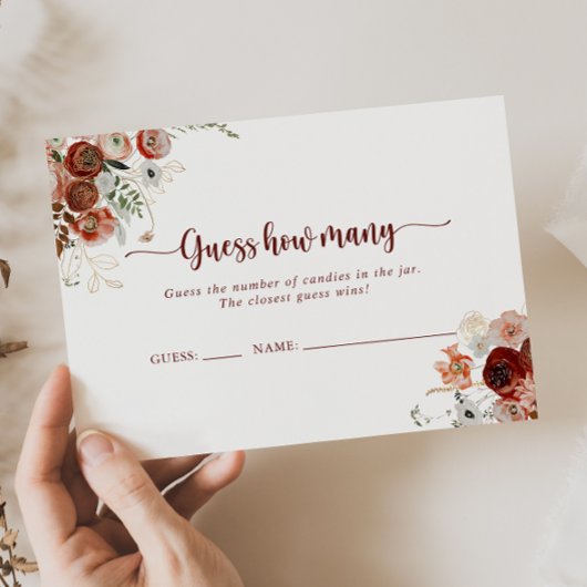 Gold Rustic Floral raden hoeveel gamekaart Visitekaartje