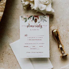 Gold Rustic Floral Wedding Menu Keuze RSVP