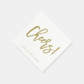 Gold Rustic Hand Lettering Cheers Wedding Napkin Servetten (Hoek)