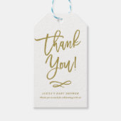 Gold Rustic Hand Lettering Dank u Gift Label Cadeaulabel (Voorkant)