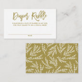 Gold Rustic Hand Lettering Diaper Raffle Kaart (Voorkant / Achterkant)