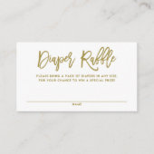 Gold Rustic Hand Lettering Diaper Raffle Kaart (Voorkant)