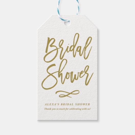 Gold Rustic Hand Lettering Vrijgezellenfeest Gift Cadeaulabel (Voorkant)