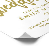Gold Rustic Hand Lettering Welkom bij ons huwelijk Poster (Hoek)