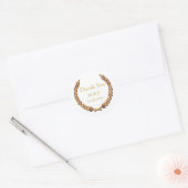 Gold Rustic Laurel Wreath Speciaal bedankt Ronde Sticker (Envelop)