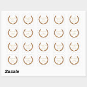 Gold Rustic Laurel Wreath Speciaal bedankt Vierkante Sticker (Vel)