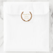 Gold Rustic Laurel Wreath Speciaal bedankt Vierkante Sticker (Tas)