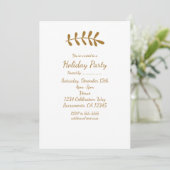Gold Rustic Leaf Elegant White Herfst Invitation Kaart (Staand voorkant)