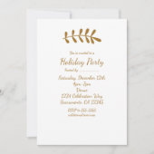 Gold Rustic Leaf Elegant White Herfst Invitation Kaart (Voorkant)