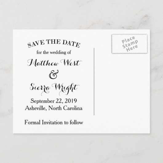 Gold Rustic Mountain Wedding Bewaar de datum Aankondigingskaart (Achterkant)