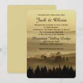 Gold Rustic Mountain Wedding Kaart (Voorkant / Achterkant)