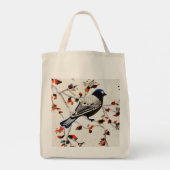 Gold Rustic Snowflake Winter Bird Tote Bag (Achterkant)