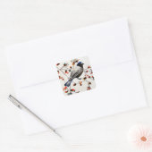 Gold Rustic Snowflake Winter Bird Vierkante Sticker (Envelop)