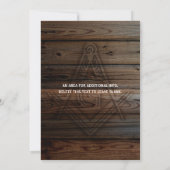 Gold Rustic Wood Masonic Invitations | Freemasonie Kaart (Achterkant)