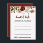 Gold Rustige Floral Bucket List-kaarten Briefkaart<br><div class="desc">Deze goudkleurige florale emmer list kaarten zijn de perfecte activiteit voor een eenvoudige trouwreceptie of vrijgezellenfeest. Het ontwerp is voorzien van met de hand geschilde marsala, roze, wazige, Bourgogne en goudbloemen met groene bladeren die in prachtige worsten zijn gerangschikt. Verander de formulering om het even welke levensgebeurtenis aan te passen....</div>
