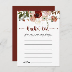 Gold Rustige Floral Bucket List-kaarten Briefkaart