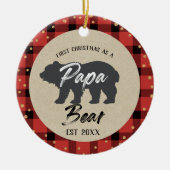 Gold Rustige kerst als Ornament van een Papa-Beer (Voorkant)