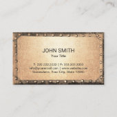 Gold Rusty Metal Framed Steampunk Visitekaartje (Achterkant)