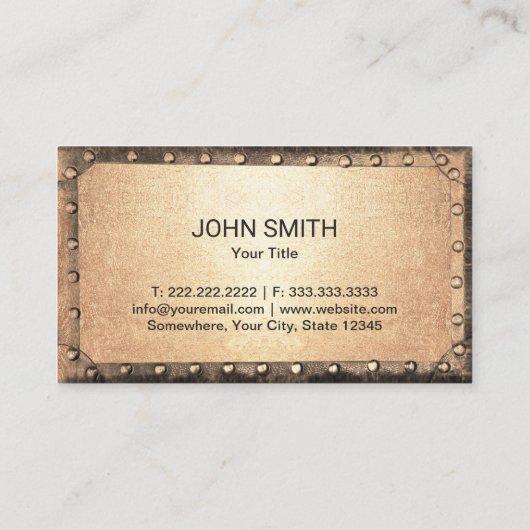  Gold Rusty Metal Framed Steampunk Visitekaartje (Achterkant)