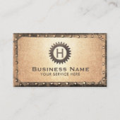 Gold Rusty Metal Framed Steampunk Visitekaartje (Voorkant)