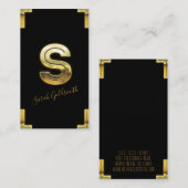 Gold S Initiaal en Visitekaartje aan de grenzen (Voorkant / Achterkant)