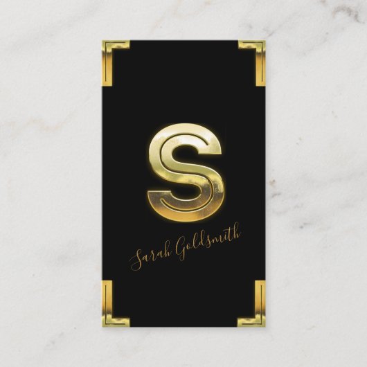 Gold S Initiaal en Visitekaartje aan de grenzen (Voorkant)