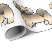 Gold Sable Lhasa Apso Cartoon Dog Patroon Cadeaupapier (Rol Hoek)