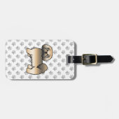 Gold Sable Lhasa Apso Cute Dog & Custom Text Bagagelabel (Voorkant horizontaal)