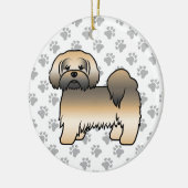 Gold Sable Lhasa Apso Cute Dog Keramisch Ornament (Links)