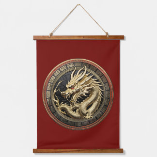 Gold Sacred Eastern Dragon Medallion Hangend Wandkleed