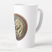 Gold Sacred Eastern Dragon Medallion Latte Mok (Rechterhoek)