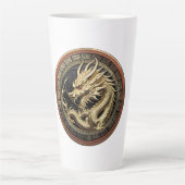 Gold Sacred Eastern Dragon Medallion Latte Mok (Voorkant)