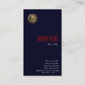 Gold Sacred Eastern Dragon Medallion on Red Velvet Visitekaartje (Achterkant)