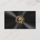 Gold Sacred Eastern Dragon Medallion on Red Velvet Visitekaartje (Voorkant)