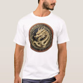 Gold Sacred Eastern Dragon Medallion T-shirt (Voorkant)