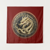 Gold Sacred Eastern Dragon Medallion Wandkleed (Voorkant)