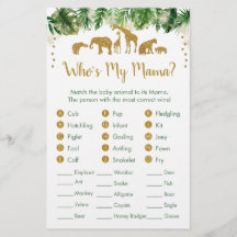 Gold Safari Animal Baby Match Game