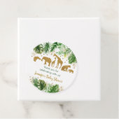 Gold Safari Animal Baby shower Bedankjes Labels (In situ)
