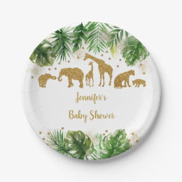 Gold Safari Animal Baby shower Papieren Bordje