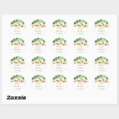 Gold Safari Animal Baby shower Ronde Sticker (Vel)