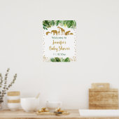 Gold Safari Animal Baby shower Welkom Poster (Keuken)