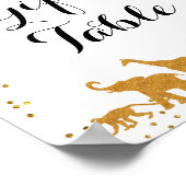 Gold safari Animal Gifts Table Sign Poster (Hoek)