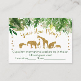 Gold Safari Animal raad hoeveel Baby shower er is Plaatskaartje