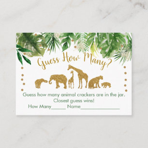 Gold Safari Animal raad hoeveel Baby shower er is Plaatskaartje