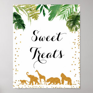 Gold safari Animal waterverf Sweet Trebsign Poster