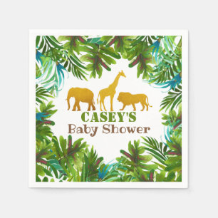 Gold Safari Animals Baby shower servet - Aangepast
