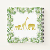 Gold Safari Animals First Birthday Notitieboek (Achterkant)