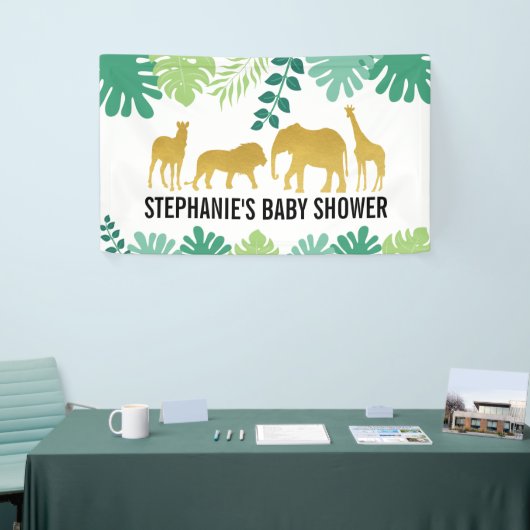 Gold Safari Animals Oerwoud Baby shower Spandoek (Beurs)